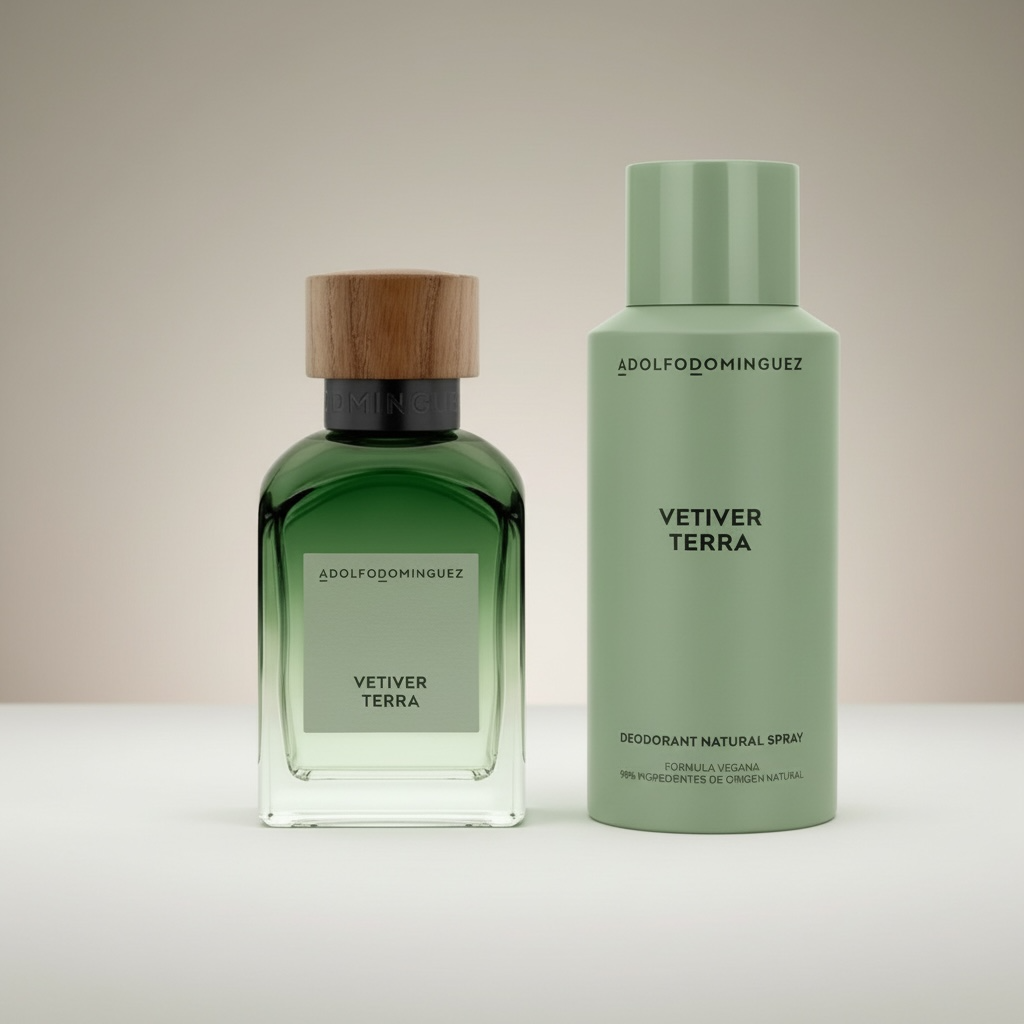 Adolfo Dominguez Vetiver Terra 4.1 Edp Sp + 5.1 Deo Sp Men Set